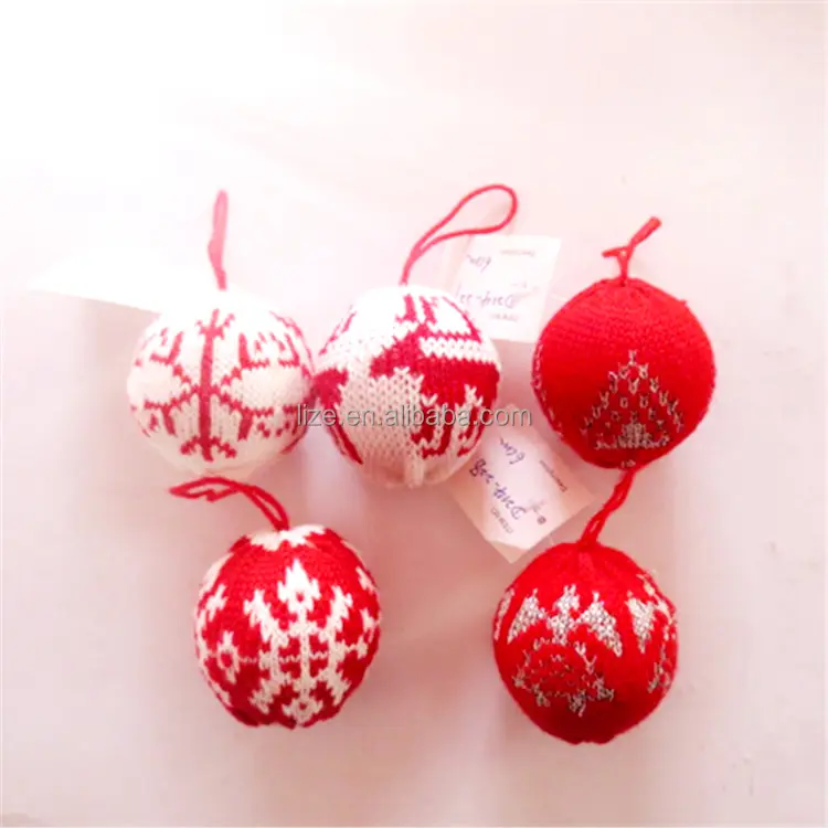 Aangepaste kerstboom decoratie breien ballen