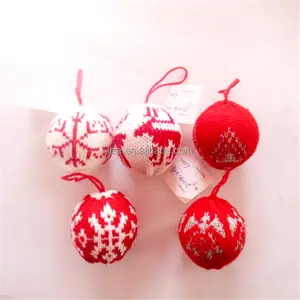 Bolas de tricô personalizadas de árvore de natal, decoração