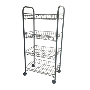 Chariot en fer métallique de Style Simple moderne pour <span class=keywords><strong>cuisine</strong></span> et salle de bain, chariot de rangement roulant en maille - Product Image 1