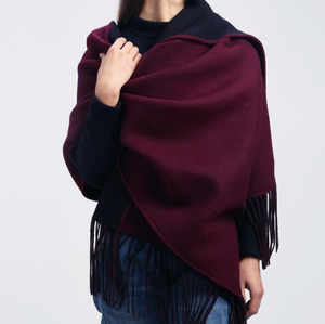 Longue écharpe en cachemire Pashmina à double usage, châle de couleur unie, sur mesure, grande taille, - Product Image 2