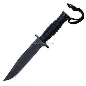 SA43 haute dureté noir pique-nique camping tactique chasse couteau de survie en plein air avec lanière - Product Image 2