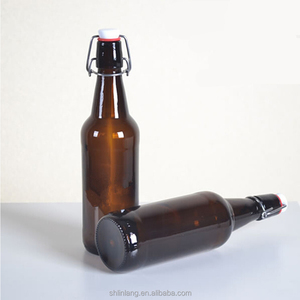 Botella de <span class=keywords><strong>cerveza</strong></span> de color ámbar Shanghai Linlang con corona, corcho o tapa superior oscilante - Product Image 3