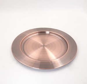 Piring Pameran Pernikahan Dekoratif Stainless Steel Emas 14 inci - Product Image 5