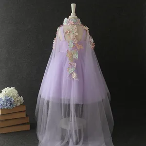2024 Großhandel handgefertigte Stickerei Kinder Baby Mädchen kleid Designs Prinzessin Hochzeitskleider