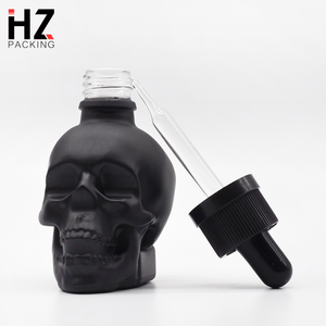 Tùy Chỉnh Thực Hiện Đen Frosted <span class=keywords><strong>Skull</strong></span> <span class=keywords><strong>Shape</strong></span> Glass Dropper Chai Nước Hoa - Product Image 5