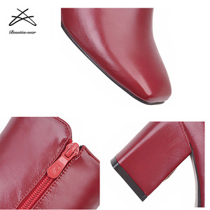 2018 scarpe stivaletti in <span class=keywords><strong>pelle</strong></span> PU tacco alto di ultimo design donna vendita calda - Product Image 6