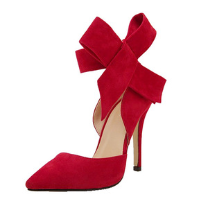 Scarpe da donna firmate di nuovo arrivo scarpe in pelle PU <span class=keywords><strong>tacchi</strong></span> alti sandali tacco alto di lusso da donna Sexy con fiocchi - Product Image 2