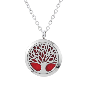 Colar difusor de óleo essencial, colar, árvore da vida, grau cirúrgico, aromaterapia de aço inoxidável 316l, pingente, joia