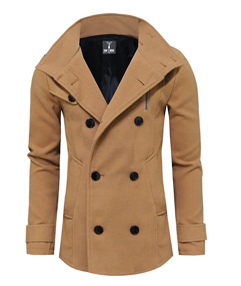 Wholesale Custom High Quality Double Breasted Lapel Men Long Jacket Winter Wool Oversized Full Sleeve Fashion Coat
