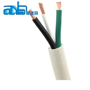 3 noyau Rond Noir PVC Secteur Câble Électrique Fil De Cuivre Haute Température Résistance 3x0.75mm Câble D'alimentation