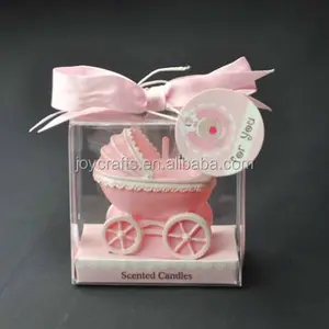 Wedding Return Gifts Pink New Baby Carriage Candle