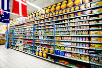 Groenten En Fruit Display Supermarkt Plank