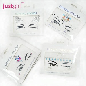 Venta al por mayor cristalina del rhinestone del brillo maquillaje cosmético pegatina para el partido - Product Image 6