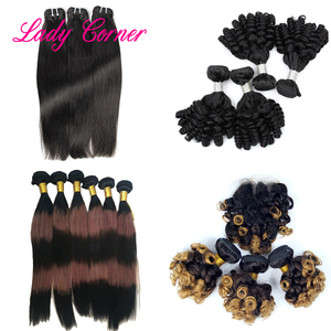 Nhanh chóng vận chuyển 100 phần trăm Brazil dệt tóc con người, funmi <span class=keywords><strong>Ombre</strong></span> tóc bó với đóng cửa từ Quảng Châu tóc nhà máy - Product Image 2
