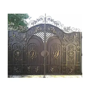 wrought iron gate metal gate,outdoor decoration Steel Design Wrought Iron Garden Fence/ wrought iron fence gate