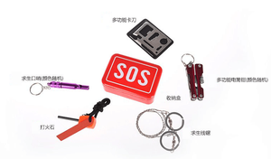 Kit de survie 6 en 1, kit d'équipement d'urgence SOS pour l'extérieur avec boîte en étain pour le camping, la randonnée, les voyages, l'escalade et les aventures - Product Image 4