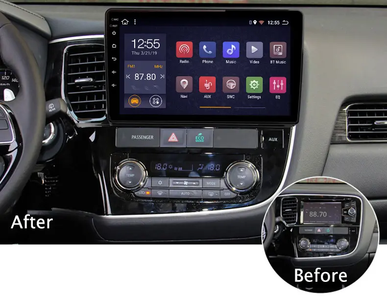 10 дюймов 4/8 ядра Android 11 передний бампер автомобиля Радио dvd видео плеер gps навигации Аудио мультимедиа rds для Mitsubishi Outlander 2013-2018