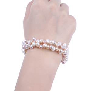 Le ultime donne di disegno reale d'acqua dolce bianco naturale <span class=keywords><strong>rosa</strong></span> della perla dei monili del braccialetto di <span class=keywords><strong>perle</strong></span> d'acqua dolce del braccialetto - Product Image 5