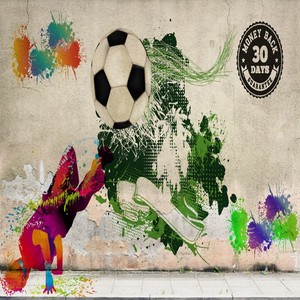 Carta da Parati Moderna con Motivo Sportivo di Calcio per Ragazzi, Personalizzabile ed Economica - Product Image 3