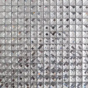 Tiles Glass Mosaic Soulscrafts Crystal Silver Square Glass Mirror Diamond Mosaic Tile