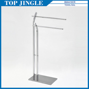 <b>Bathroom</b> <b>Standing</b> Metal <b>Towel</b> Holder with Double Rail - Product Image 5