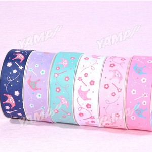 Yama cinta 1 pulgadas 25mm corona y varita mágica impreso grosgrain ribbon - Product Image 1