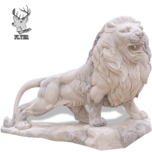 Estatua de León de Granito Grande para Decoración de Jardín en Venta - Product Image 1