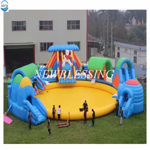 Jeu d'eau gonflable personnalisé, monde drôle de parc des glace et de la neige, jeu aquatique avec <span class=keywords><strong>piscine</strong></span> et toboggan, usine - Product Image 1