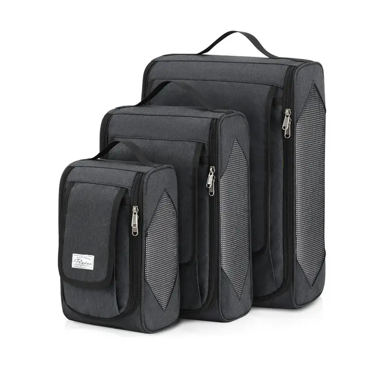 Conjunto de bolsas de viaje para equipaje, organizador de maleta de negocios para viajes, color gris profundo, 3 uds.