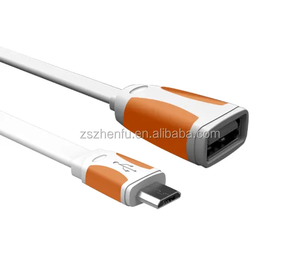 Wholesale OTG Adapter 3 Color Usb Otg Cable Flat Micro USB Cable To USB A Female Cable Otg Adapter