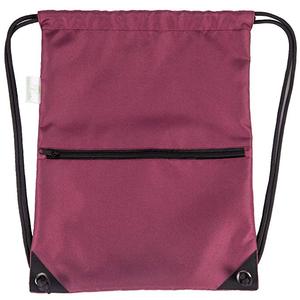 Sac à dos personnalisé avec logo sportif, fermeture à cordon, sac à dos en microfibre imperméable blanc avec poche zippée - Product Image 2
