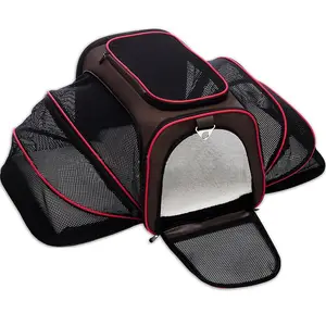Breathable and expandable pet travel carrier tent products with mat
