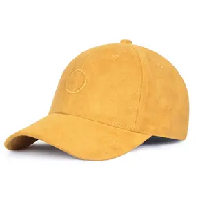 卸売6パネルユニセックスフィット刺繍スエード野球帽帽子カスタムロゴ