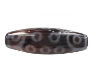 Wholesale Natural Tibetan Agate 21 Eye Dzi Oval Two Tone 38x12mm Hole: 2.5mm