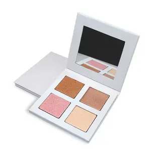 Eigenmarke Diamant-Glanz-Pulver-Highlighter-Palette wasserdichter Mineral-Bronzer mit hohem Pigment gepresstes Pulver