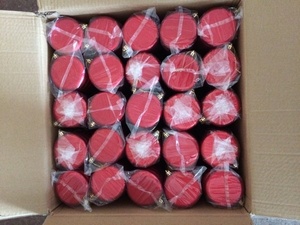 Boules plates en plastique rouge pour décorations <span class=keywords><strong>de</strong></span> <span class=keywords><strong>Noël</strong></span> avec motif logo - Product Image 2