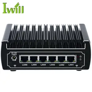 Firewall mini pc core i3 7100u pfSense router bord x86 fanless micro pc mit 6 nic