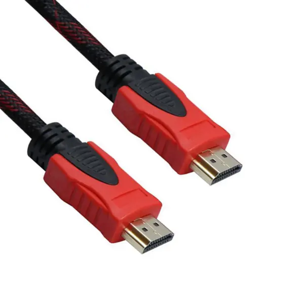 สายเคเบิล HDMI 1080P สีแดงถักสีแดงยาว1.5ม.