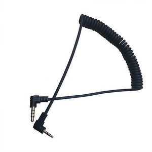 Right Angle 2.5mm TRS Male to 3.5mm <strong>TRRS</strong> Coiled 4-Pole Audio <strong>Cable</strong> for Cell Phones MP3 Braid Shielded - Product Image 2