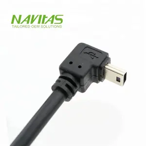 USB למיני USB B 5 פין זכר 90 תואר מתאם טלפון נתונים טעינה בכבלים