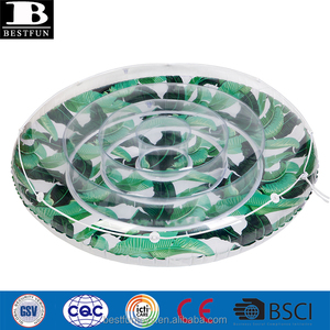 Factory Customized Vinyl 2-person Large <strong>Inflatable</strong> Banana Palm Leaf Print <strong>Pool</strong> <strong>Round</strong> <strong>Float</strong> Water <strong>Round</strong> Swimming Lounge <strong>Island</strong> - Product Image 3