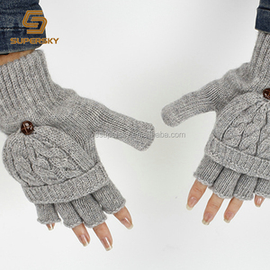 Guante de invierno de alta calidad, manopla de moda con Color gris, novedad, venta al por mayor - Product Image 2