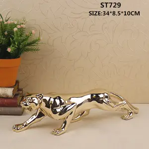 Sculptures d'animaux modernes en résine, petite statue à léopard, pour décoration de bureau, offre spéciale