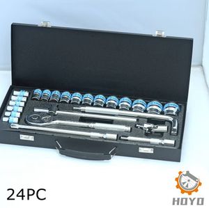 Bộ Ổ Cắm 1/2 Inch 24Pc Chuyên Nghiệp, Dụng Cụ Cầm Tay Sửa Chữa Ô Tô Hộp Kim Loại Màu Đỏ Đức Có Tay Cầm Speeder - Product Image 4