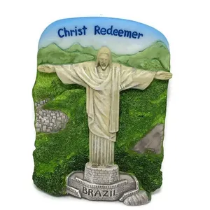 Christ Redeemer Rio De Janeiroお土産手作り樹脂3D冷蔵庫用マグネット