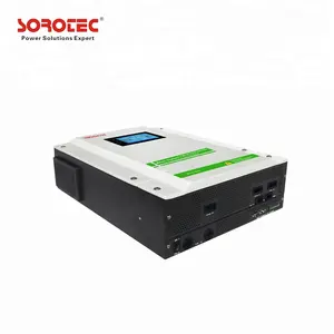 SOROTEC Seri REVO II Inverter Tenaga Surya, 3KW/24V Hybrid Pengontrol CAS Surya MPPT Bawaan dengan Layar Sentuh