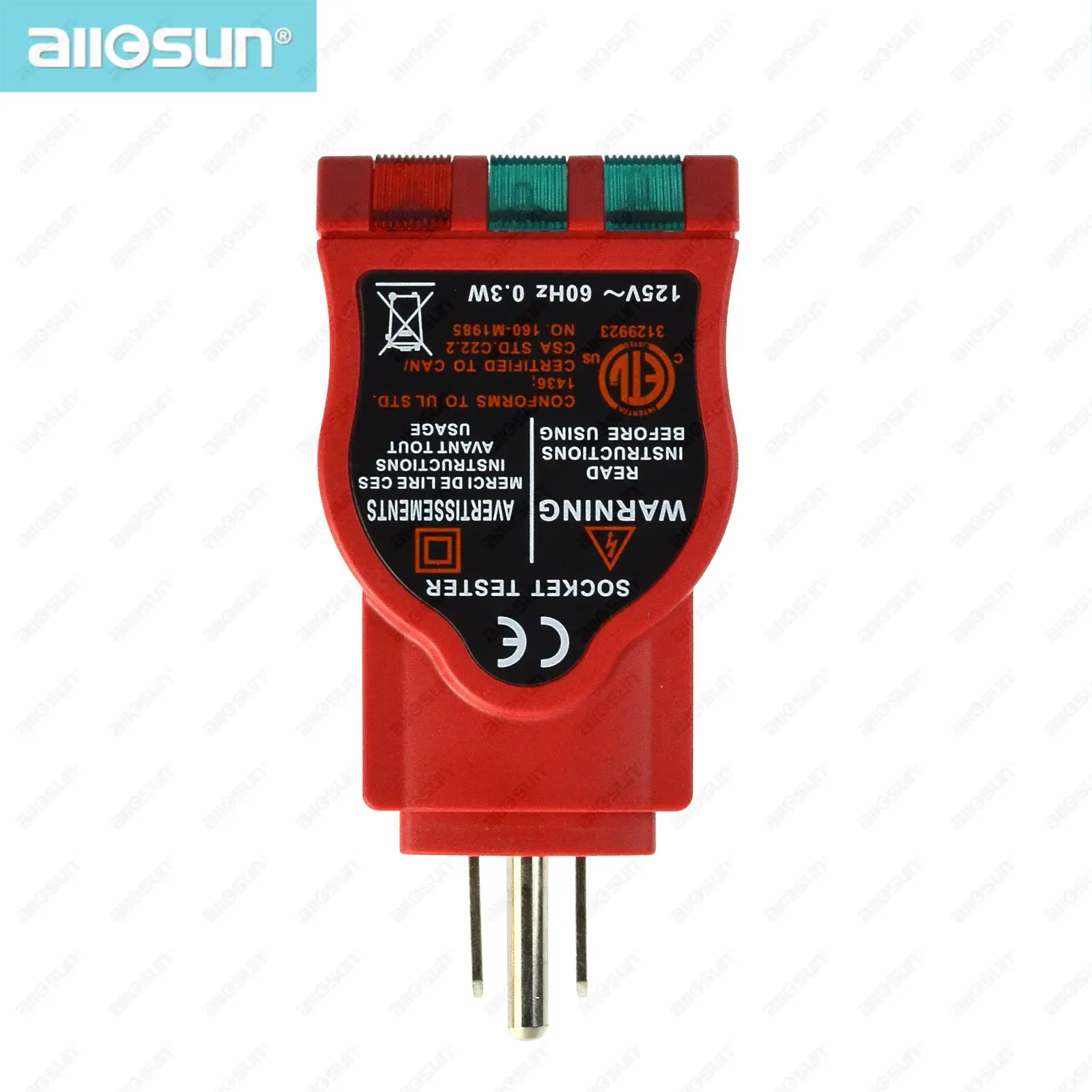 Allosun EM9807 GFCI Socket Tester Household Electrical Safety Kit GFCI TESTER outlet tester