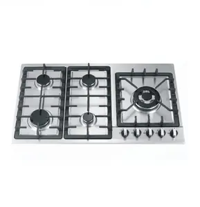 Placas de cocina de Gas de acero inoxidable, 5 quemadores, MSD-8968