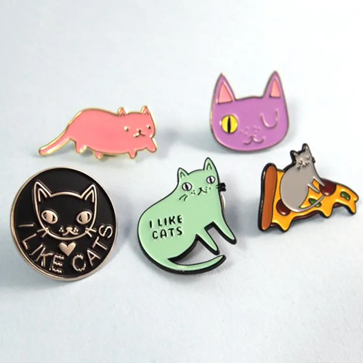 Badge d'émail doux pour la promotion, 20 pièces, badge d'animaux, chat