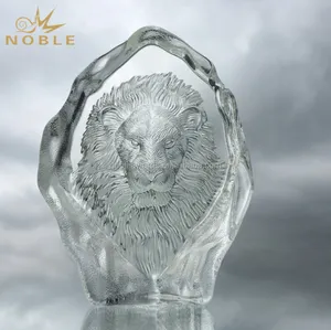 Piala Penghargaan Plakat Kustom Kristal Iceberg Desain Gambar Singa